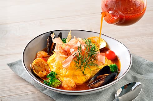 とろとろオムライス 〜ブイヤベースお茶漬けスタイル〜